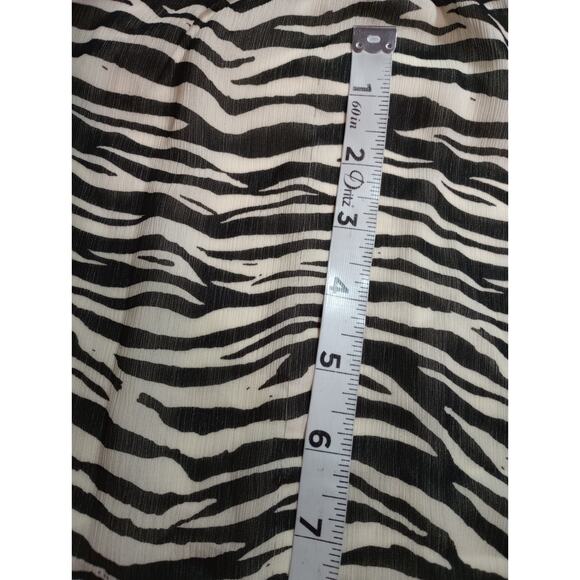 J Crew Shirt Ladies Large Zebra Print‎ Sheer Sleeves - Picture 8 of 8